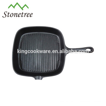 schwarze 23 cm gusseiserne Grillpfanne mit Induktion